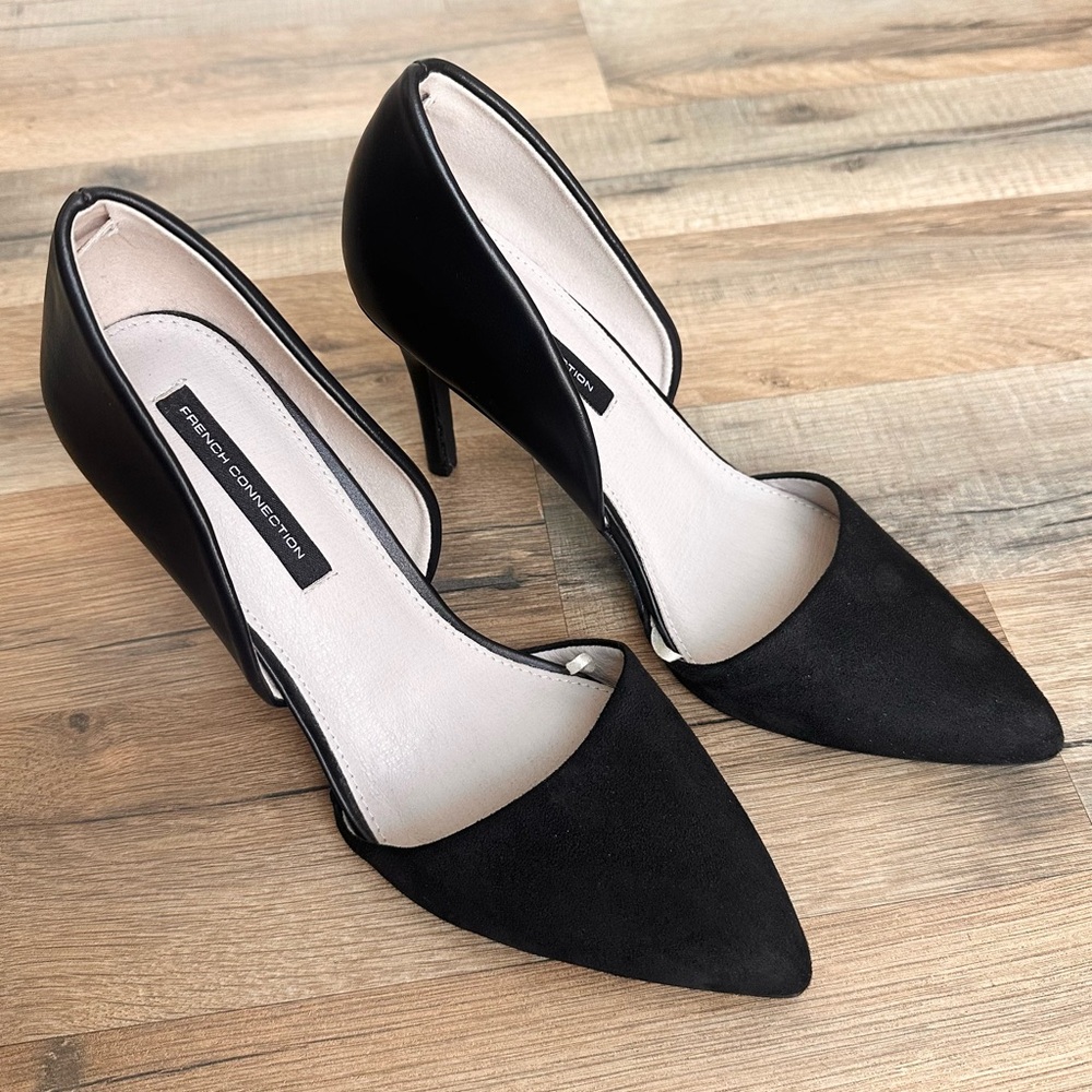 French Connection Black Suede Leather Women’s Pumps Size 8.5